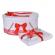 Set trusou botez si cutie trusou, dantela si fundite, decor rosu, denikos® 842