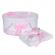 Set trusou botez si cutie trusou, dantela si fundite, decor roz, denikos® 838