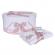 Set trusou botez si cutie trusou, dantela si fundite, decor roz pudra, denikos®