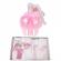 Trusou botez cu mesaj si lumanare botez personalizata, decor roz cu iepuras,