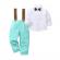 Costum elegant cu papion bleu cu crem (marime disponibila: 2 ani)