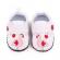 Pantofiori albi pentru fetite - flamingo (marime disponibila: 3-6 luni (marimea