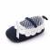 Pantofiori bleumarine cu volanas alb (marime disponibila: 6-9 luni (marimea 19