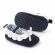 Pantofiori bleumarine cu volanas alb (marime disponibila: 6-9 luni (marimea 19