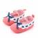 Pantofiori roz somon cu volanas alb (marime disponibila: 6-9 luni (marimea 19