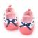 Pantofiori roz somon cu volanas alb (marime disponibila: 6-9 luni (marimea 19
