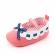Pantofiori roz somon cu volanas alb (marime disponibila: 6-9 luni (marimea 19