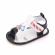 Sandalute alb cu negru pentru baietei - masinuta (marime disponibila: 3-6 luni