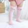 Sosete roz cu alb trei sferturi - teddy (marime disponibila: 6-9 luni (marimea