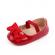 Pantofiori cu fundita, rosii din lac (marime disponibila: 3-6 luni (marimea 18