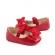 Pantofiori cu fundita, rosii din lac (marime disponibila: 3-6 luni (marimea 18