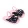 Sandalute roz cu danteluta bleumarine (marime disponibila: 3-6 luni (marimea 18