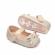 Pantofiori aurii cu sclipici si cu fundita (marime disponibila: 3-6 luni