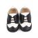 Pantofiori eleganti negri cu insertie alba (marime disponibila: 9-12 luni