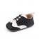 Pantofiori eleganti negri cu insertie alba (marime disponibila: 9-12 luni