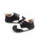 Pantofiori eleganti negri cu insertie alba (marime disponibila: 9-12 luni