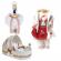 Set botez traditional fetita, trusou botez landou, lumanare si costum