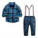 Costumas cu blugi si camasuta in carouri albastre (marime disponibila: 2 ani)