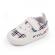 Pantofiori albi in carouri pentru baietei (marime disponibila: 3-6 luni