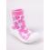 Mocasini pentru copii cu talpă antiderapantă – design cu flori roz (marime