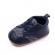 Pantofi bebelusi din piele ecologica cu insertii textile, albastru inchis