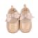 Pantofiori crem din lac cu fundita si strasuri (marime disponibila: 9-12 luni