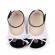 Pantofiori eleganti alb cu negru pentru bebelusi (marime disponibila: 3-6 luni