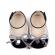 Pantofiori eleganti argintiu cu negru pentru bebelusi (marime disponibila: 6-9