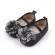 Pantofiori eleganti negri cu sclipici si floare argintie (marime disponibila: