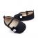 Pantofiori negri cu floricica alba decorativa (marime disponibila: 9-12 luni