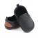 Pantofiori negri tip mocasinii cu perforatii (marime disponibila: 3-6 luni