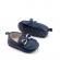 Pantofiori tip mocasini, bleumarin, cu fir alb impletit (marime disponibila:
