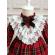 Rochita in carourii rosii cu dantela alba (marime disponibila: 12-18 luni