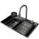 Set chiuveta bucatarie cu baterie cu dus extractibil si accesorii, multifunctionala din inox, 750 x 460 mm