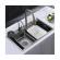 Set chiuveta bucatarie cu baterie cu dus extractibil si accesorii, multifunctionala din inox, 750 x 460 mm