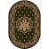 Covor model bisericesc 15032, oval, verde