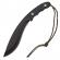 Cutit tip maceta ideallstore®, mini kukri, negru, 30 cm, teaca inclusa