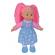 Papusa flower dolly din material textil 38 cm cu parul roz