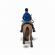 Set figurine echitatie cal si jocheu in jacheta albastra papo