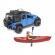 Jeep wrangler rubicon unlimited cu caiac si figurina bruder