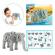Puzzle 3d spuma elefant 75 piese toi-toys gri