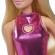 Papusa barbie fashionistas blonda cu rochita roz metalica