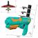 Pistol lansator cu 3 avioane, 16 cm, portocaliu, plastic