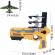 Pistol lansator cu 3 avioane, 16 cm, portocaliu, plastic