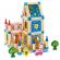 Set de constructii casa 6 in 1 din blocuri din lemn ecotoys ma429