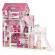 Casuta de papusi din lemn xxl cu lift si tobogan ecotoys tl49059