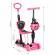 Trotineta 5 in 1 cu sezut si 3 roti cu led ecotoys ym-sw-6 - roz