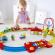 Jucarie din lemn hape - sina de tren curcubeu cu puzzle 30 piese