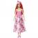 Papusa barbie cu parul blond si rochie roz