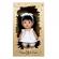 Papusa nines d'onil joy bruneta, cu miros de vanilie si rochie alba 37 cm
